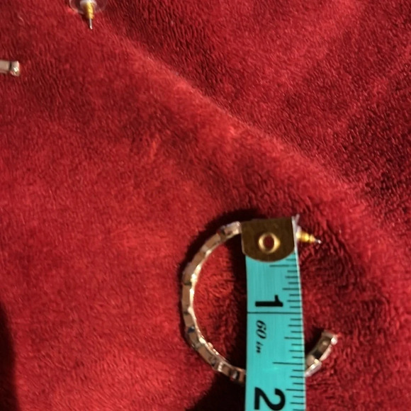 Vintage style link studded  hoops earrings - Picture 4 of 8